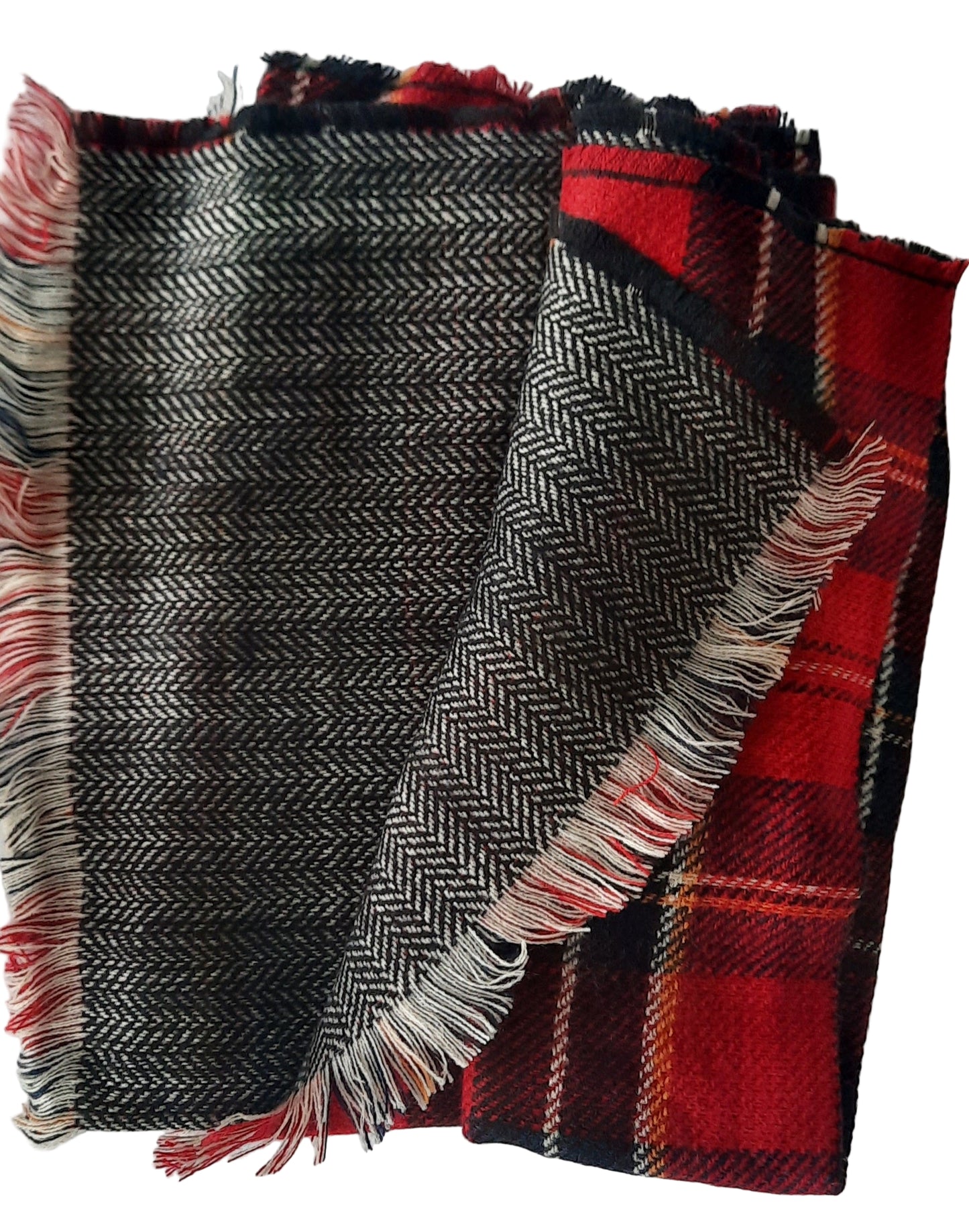 Damenschal Schottenmuster – Rot - Schwarz, dick & warm - Folad Home & Style