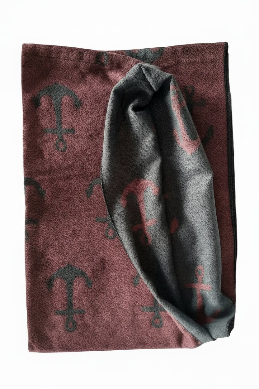 Wendeschal Ankermotiv Maritim – XXL Winterschal Blau - Weiß - Folad Home & Style