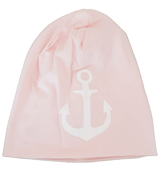 Kindermütze mit Anker in Weiß