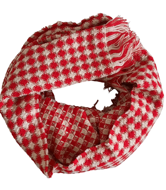 Damenschal Weinrot/Weiß mit Muster - Folad Home & Style