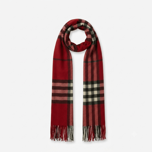 Damenschal Karomuster Rot-Schwarz-Weiß – Weich & Warm - Folad Home & Style