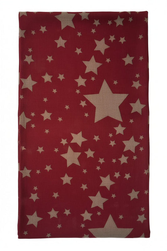 Roter Schal mit Sternen – Leicht & Luftig - Folad Home & Style