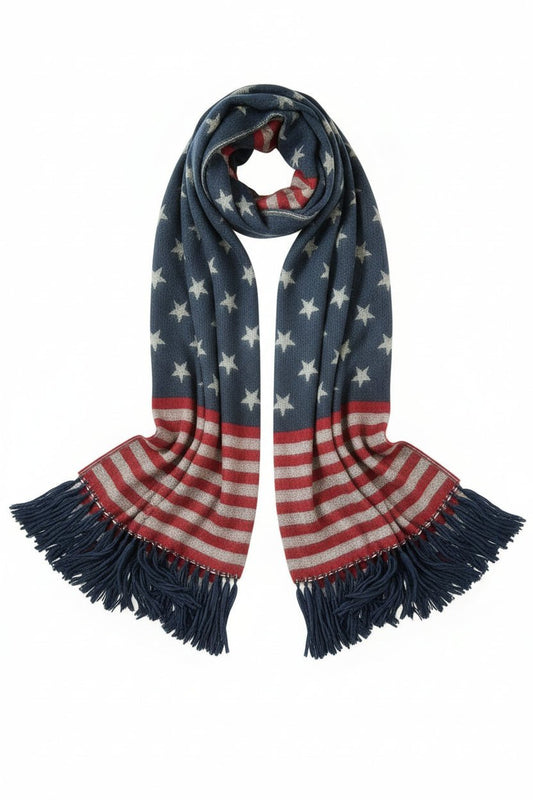 Warmer Schal mit USA - Muster - Folad Home & Style