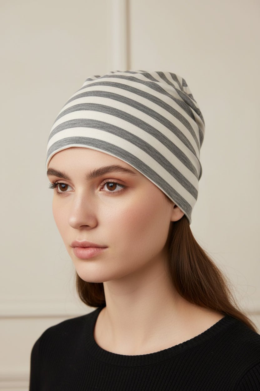 Streifen - Beanie Ringelmuster – Weich & Warm - Folad Home & Style