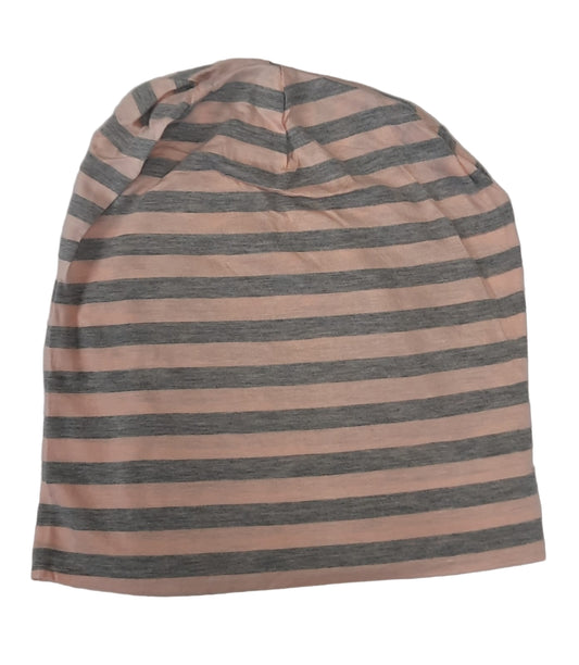 Beanie mit breiten Streifen, Zebramuster
