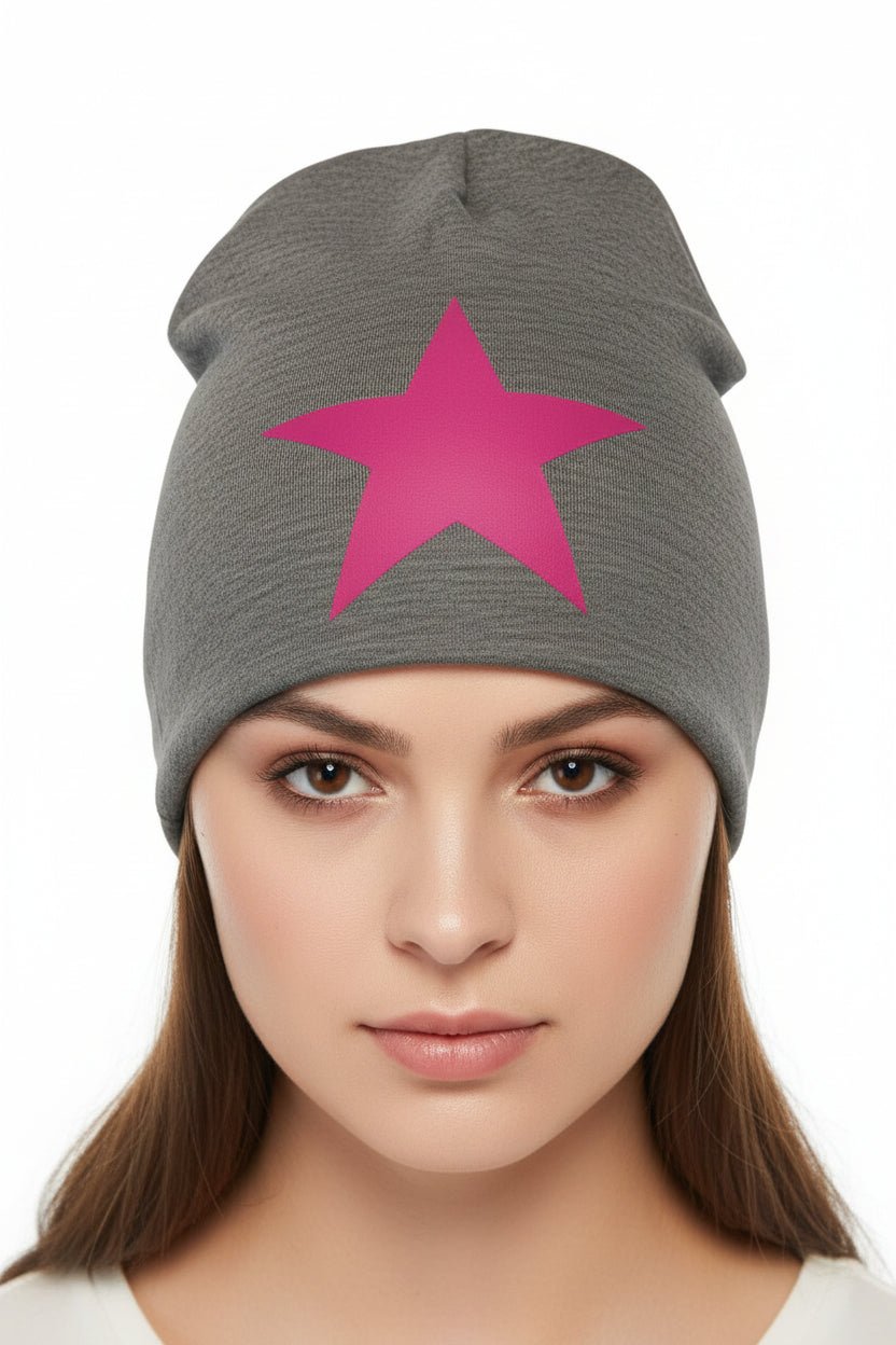 Beanie mit Sternapplikation – Unisex Wintermütze - Folad Home & Style