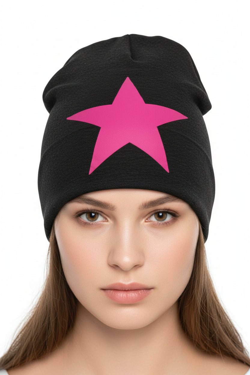 Beanie mit Sternapplikation – Unisex Wintermütze - Folad Home & Style
