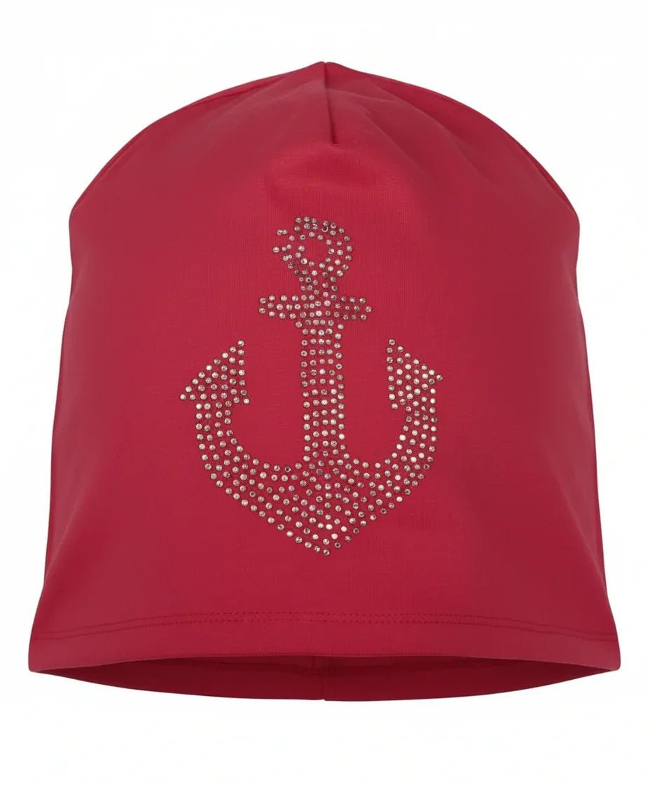 Beanie mit Glitzeranker – Maritime Mütze Unisex - Folad Home & Style