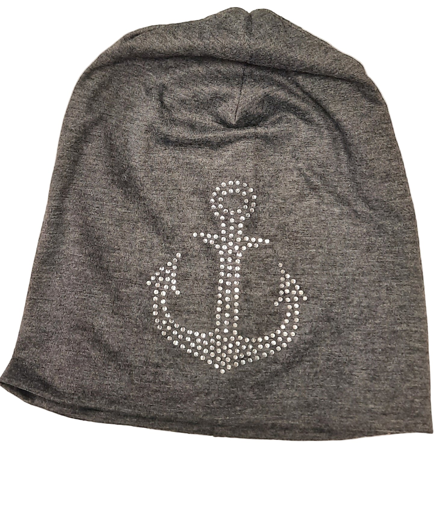 Leichte Beanie mit Glitzeranker – Maritime Mütze für kühle Tage - Folad Home & Style
