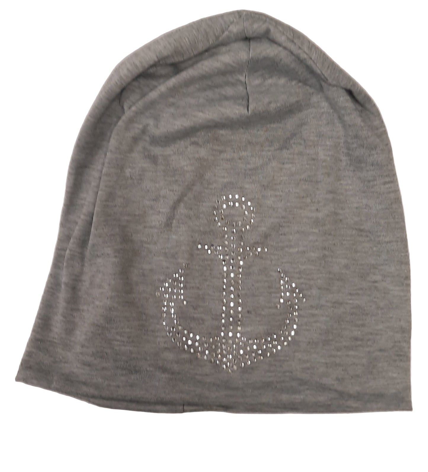 Leichte Beanie mit Glitzeranker – Maritime Mütze für kühle Tage - Folad Home & Style