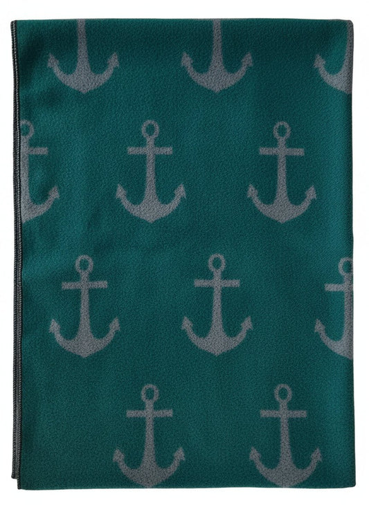 Wendeschal Ankermotiv Maritim – XXL Winterschal Blau - Weiß - Folad Home & Style