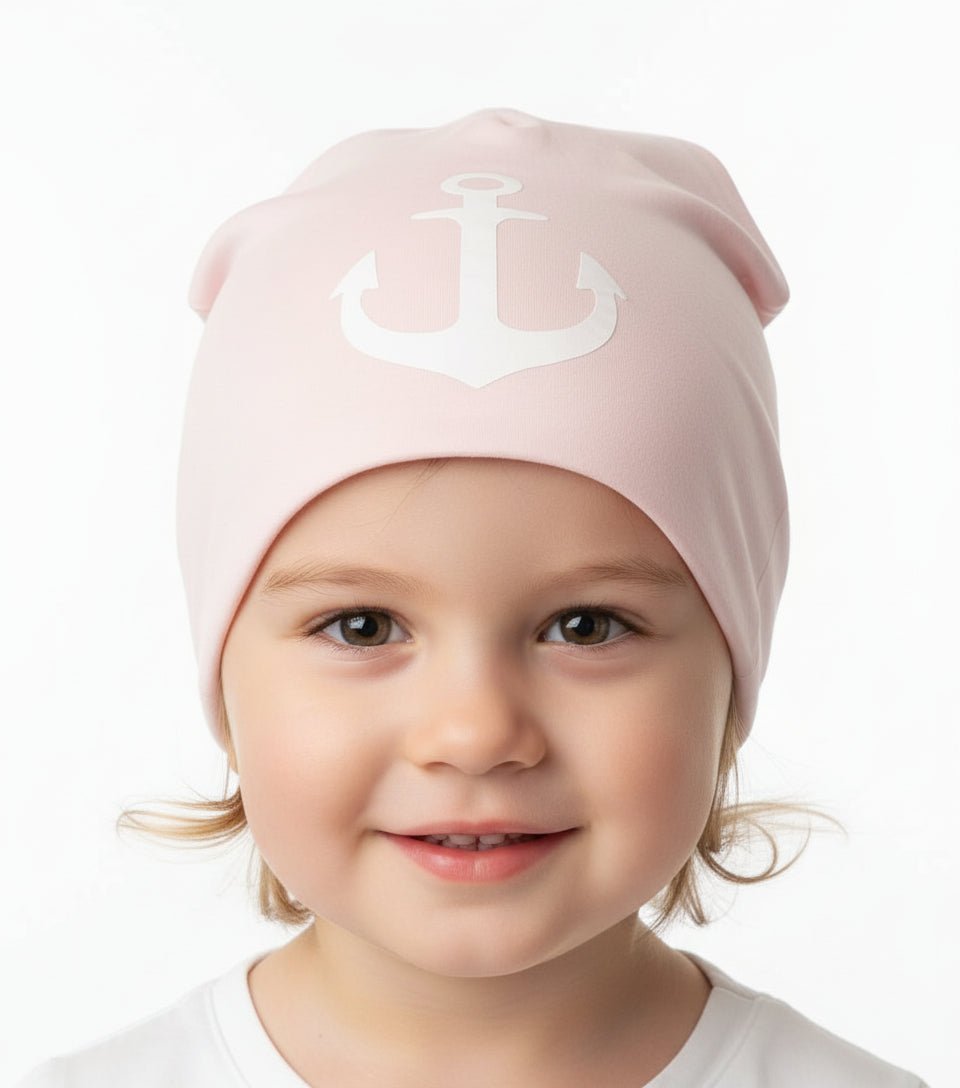 Kinder Beanie Maritim mit Anker – Leichte Sommermütze - Folad Home & Style
