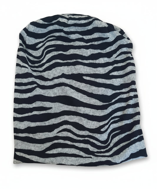 Beanie mit Zebramuster Schwarz-Weiß – Trendig & Auffällig