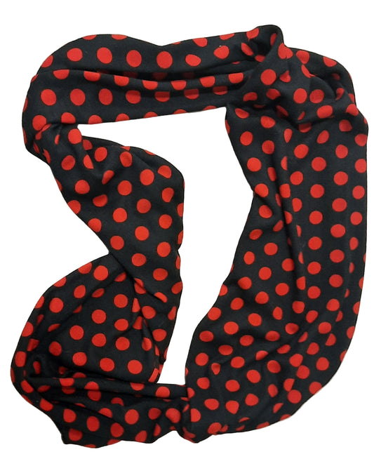 Loop-Schal in Schwarz mit roten Punkten, zeitloses Design für Damen
