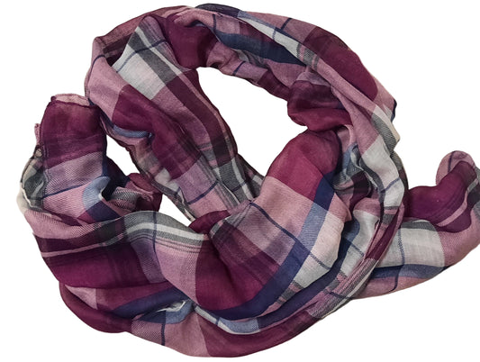 Schal Bordeaux kariert – Warm & Elegant - Folad Home & Style