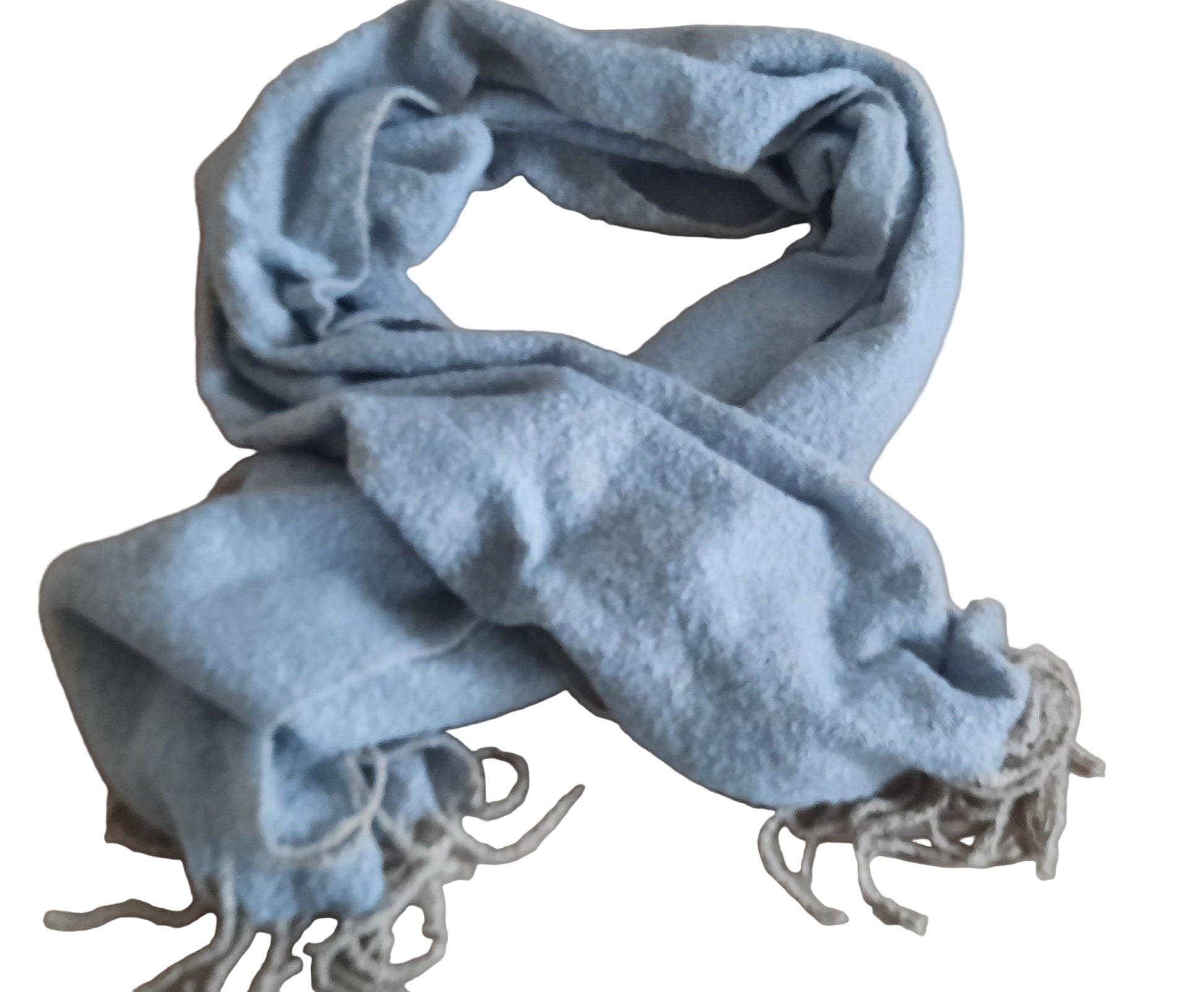 Trendiger Winterschal in Hellblau mit Fransen - Folad Home & Style
