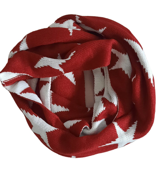 Roter Damen-Loop mit weißen Sternen, leicht und vielseitig