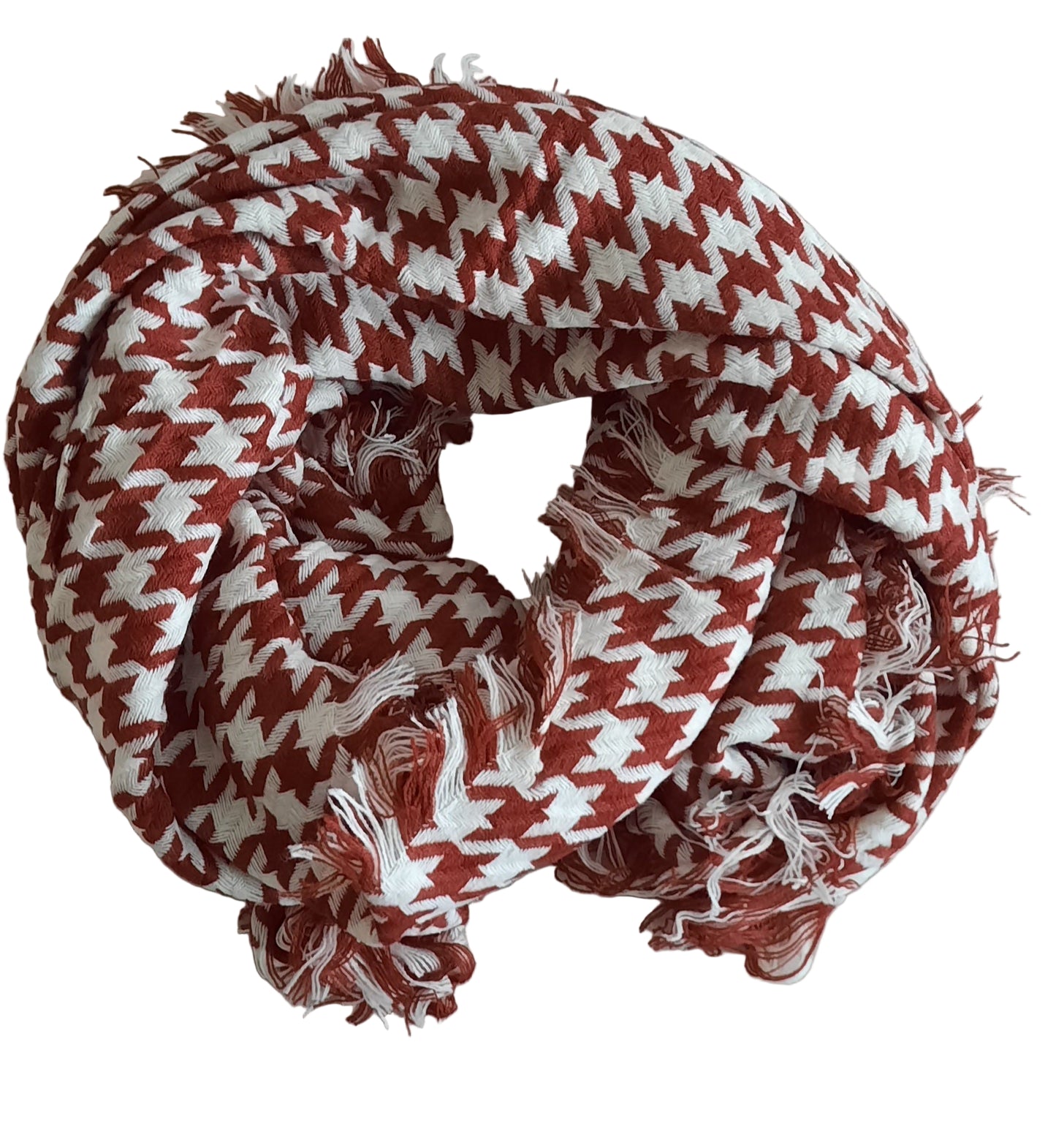 Damenschal Weinrot/Weiß mit Muster - Folad Home & Style