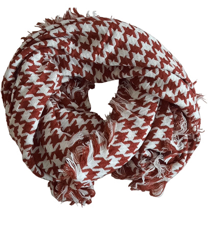 Damenschal Weinrot/Weiß mit Muster - Folad Home & Style