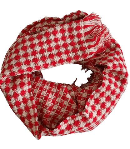 Damenschal Weinrot/Weiß mit Muster - Folad Home & Style