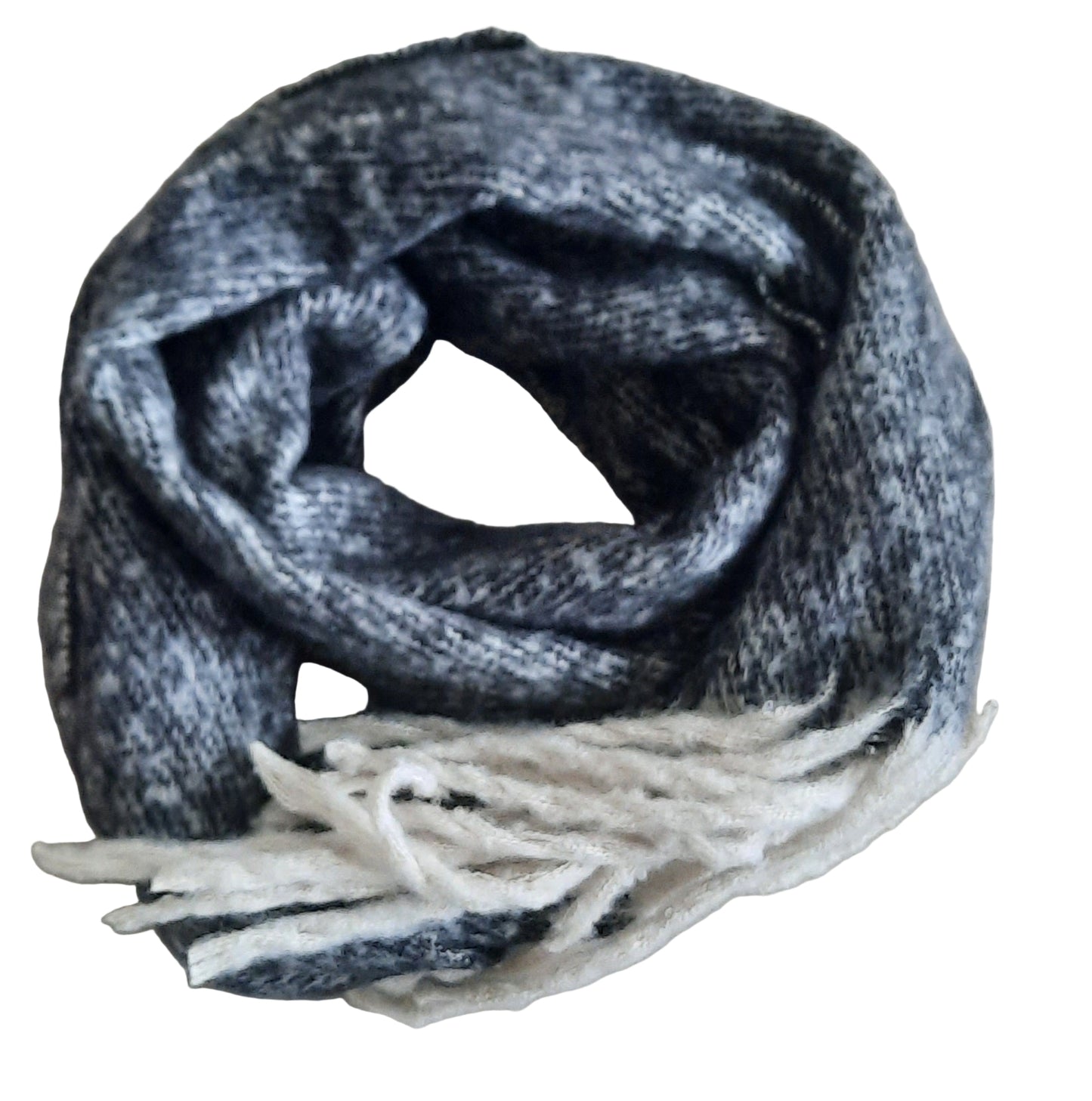 Flauschiger Schal, Wintertrend, Schwarz/ Grau - Folad Home & Style