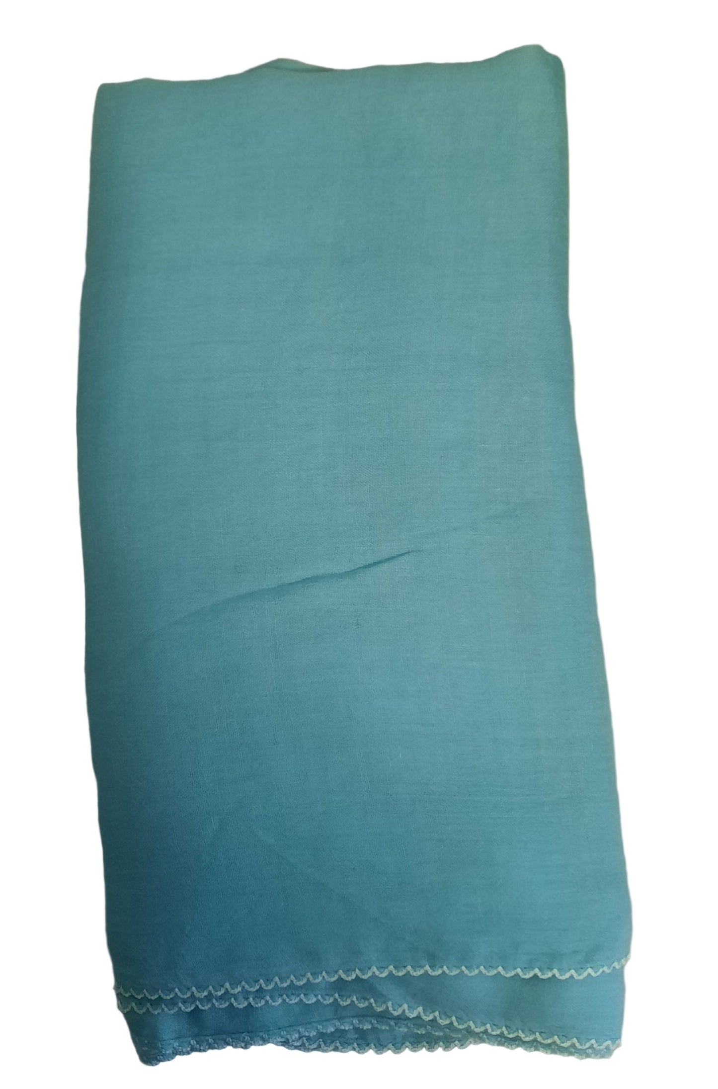 Schal mit weißer Umkettelung, 140x220cm