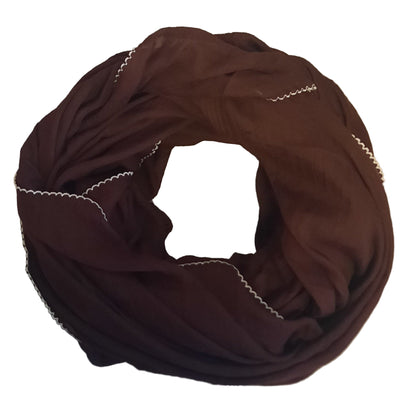 Schal mit weißer Umkettelung, 140x220cm