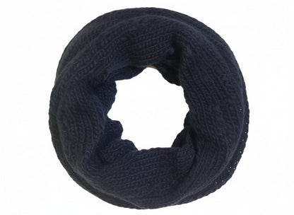 Schwarzer Loop - Schal aus Wolle & Viskose – Strukturstrick - Folad Home & Style