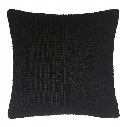 Schwarzer Loop - Schal aus Wolle & Viskose – Strukturstrick - Folad Home & Style