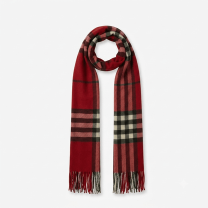 Damenschal Karomuster Rot-Schwarz-Weiß – Weich & Warm - Folad Home & Style