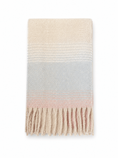 Flauschiger Schal Zartrosa-Hellblau – Warm & Weich - Folad Home & Style