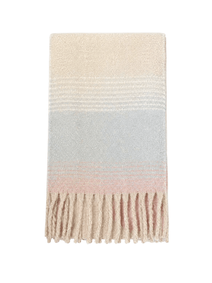 Flauschiger Schal Zartrosa-Hellblau – Warm & Weich - Folad Home & Style