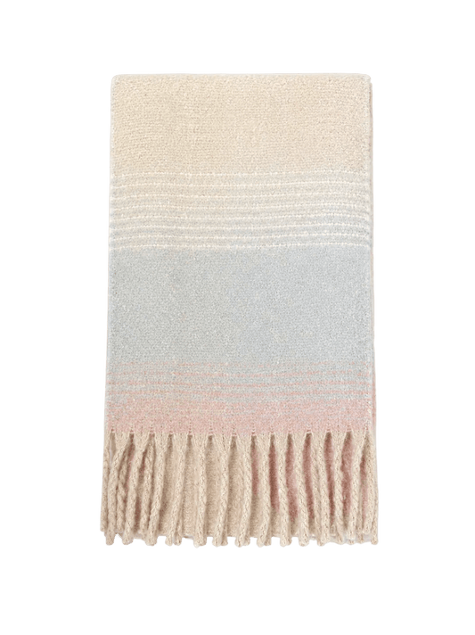 Flauschiger Schal Zartrosa-Hellblau – Warm & Weich - Folad Home & Style