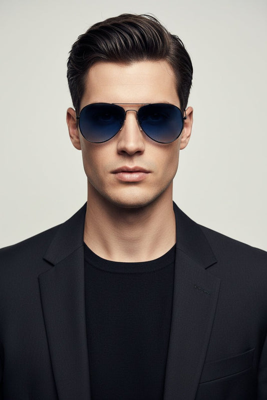 Retro-Pilotenbrille mit farbigen Gläsern – Metallgestell & UV-Schutz - Folad Home & Style