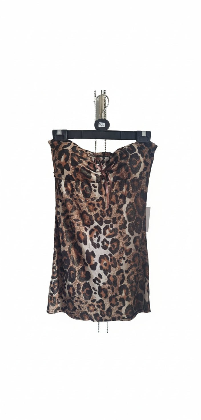 Kurzes Partykleid Leopardenmuster – Trägerlos & Sexy - Folad Home & Style