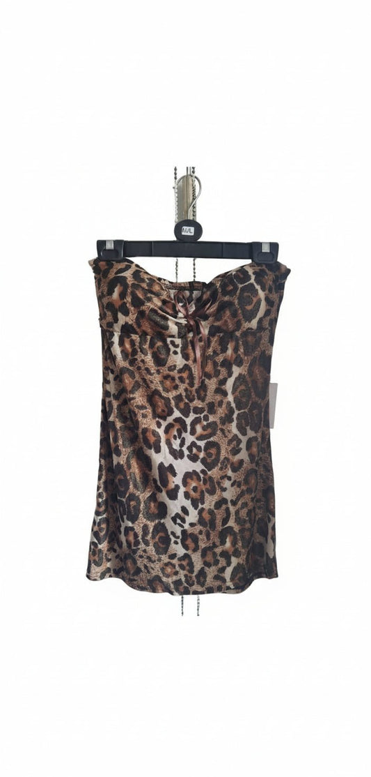 Kurzes Partykleid Leopardenmuster – Trägerlos & Sexy - Folad Home & Style