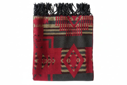 Schal Ethno - Stil – Traditionelles Muster in warmen Farben - Folad Home & Style