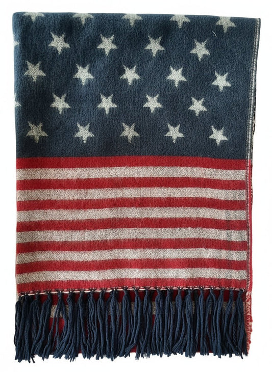 Warmer Schal mit USA - Muster - Folad Home & Style