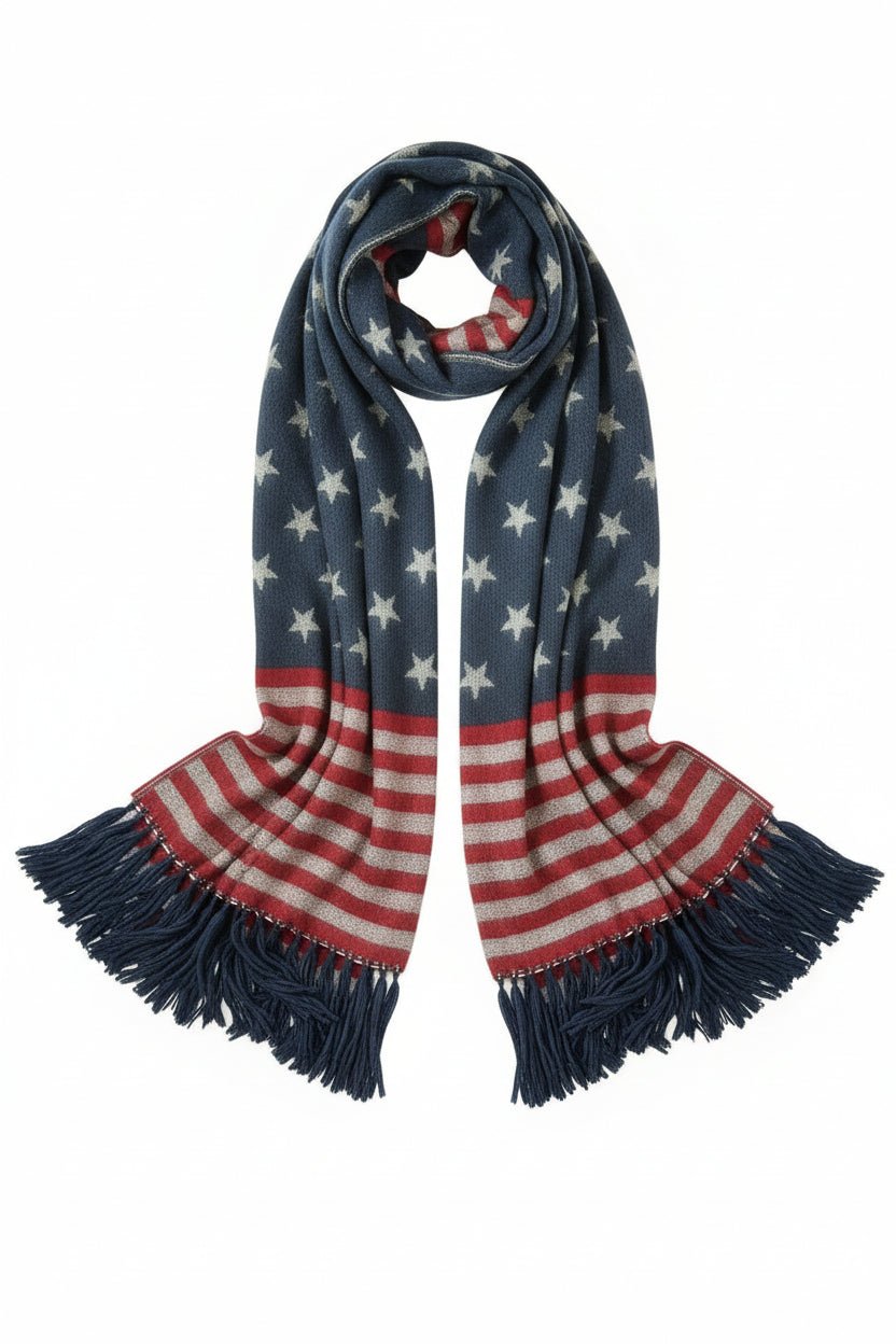 Warmer Schal mit USA - Muster - Folad Home & Style