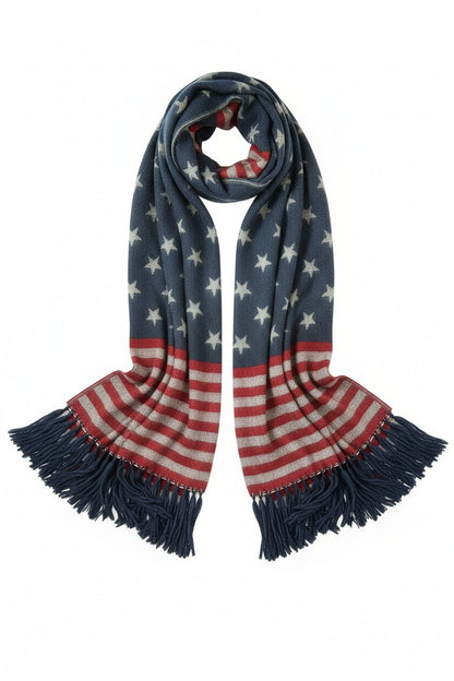 Warmer Schal mit USA - Muster - Folad Home & Style