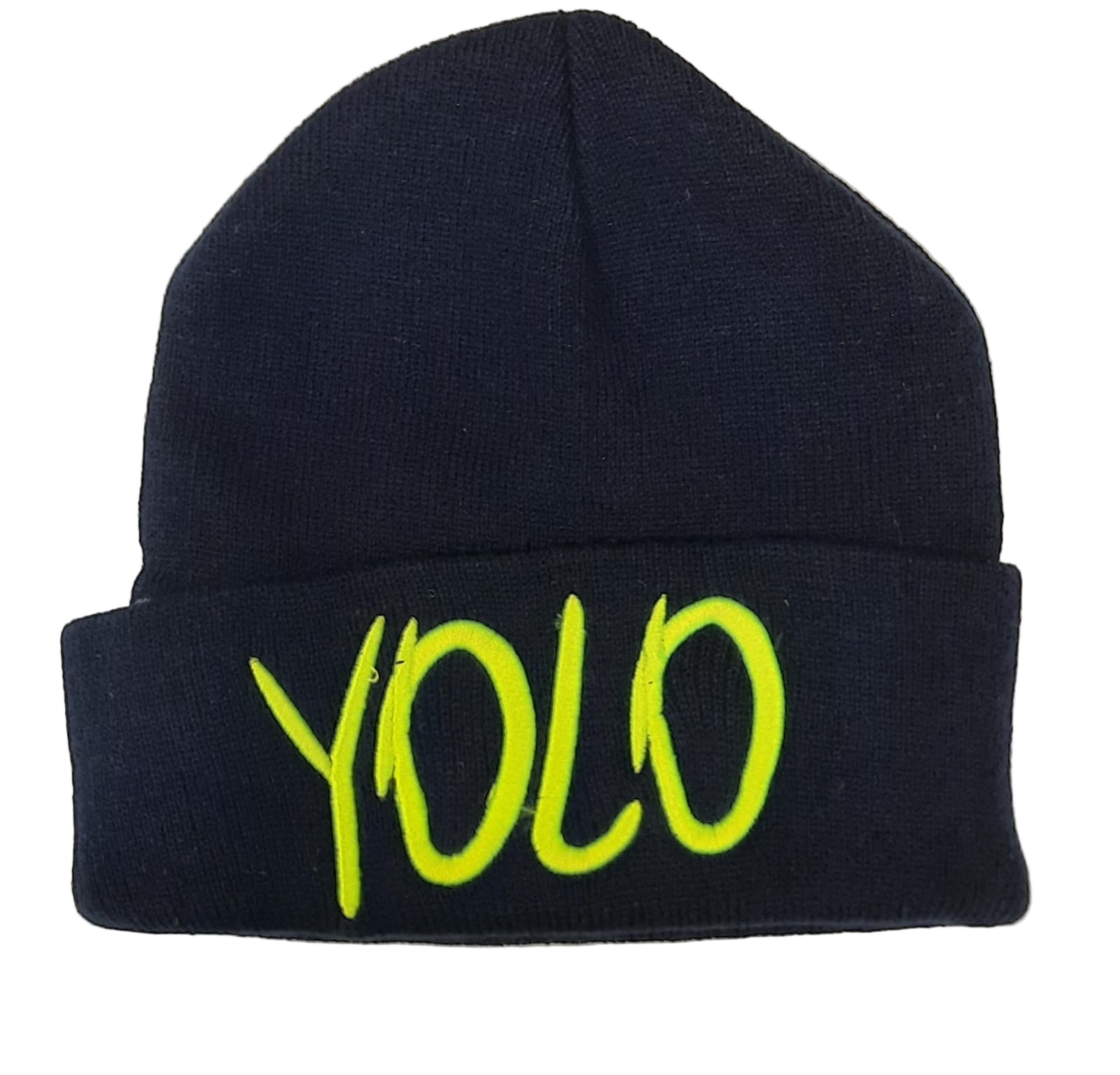 Warme Strickmütze mit Applikation ,Yolo' - Folad Home & Style