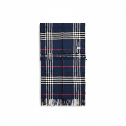 Schal Blau kariert – Cashmerefeel & Weich - Folad Home & Style