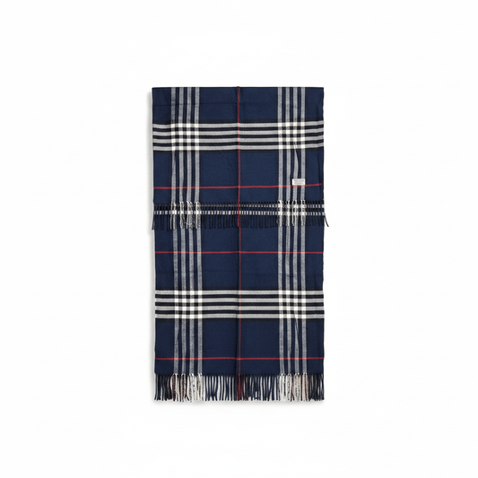 Schal Blau kariert – Cashmerefeel & Weich - Folad Home & Style