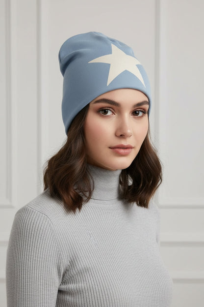 Beanie mit Sternapplikation – Unisex Wintermütze - Folad Home & Style