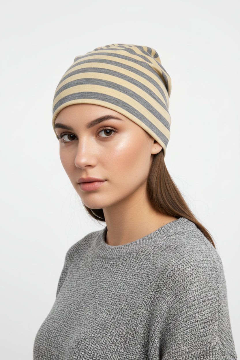 Streifen - Beanie Ringelmuster – Weich & Warm - Folad Home & Style