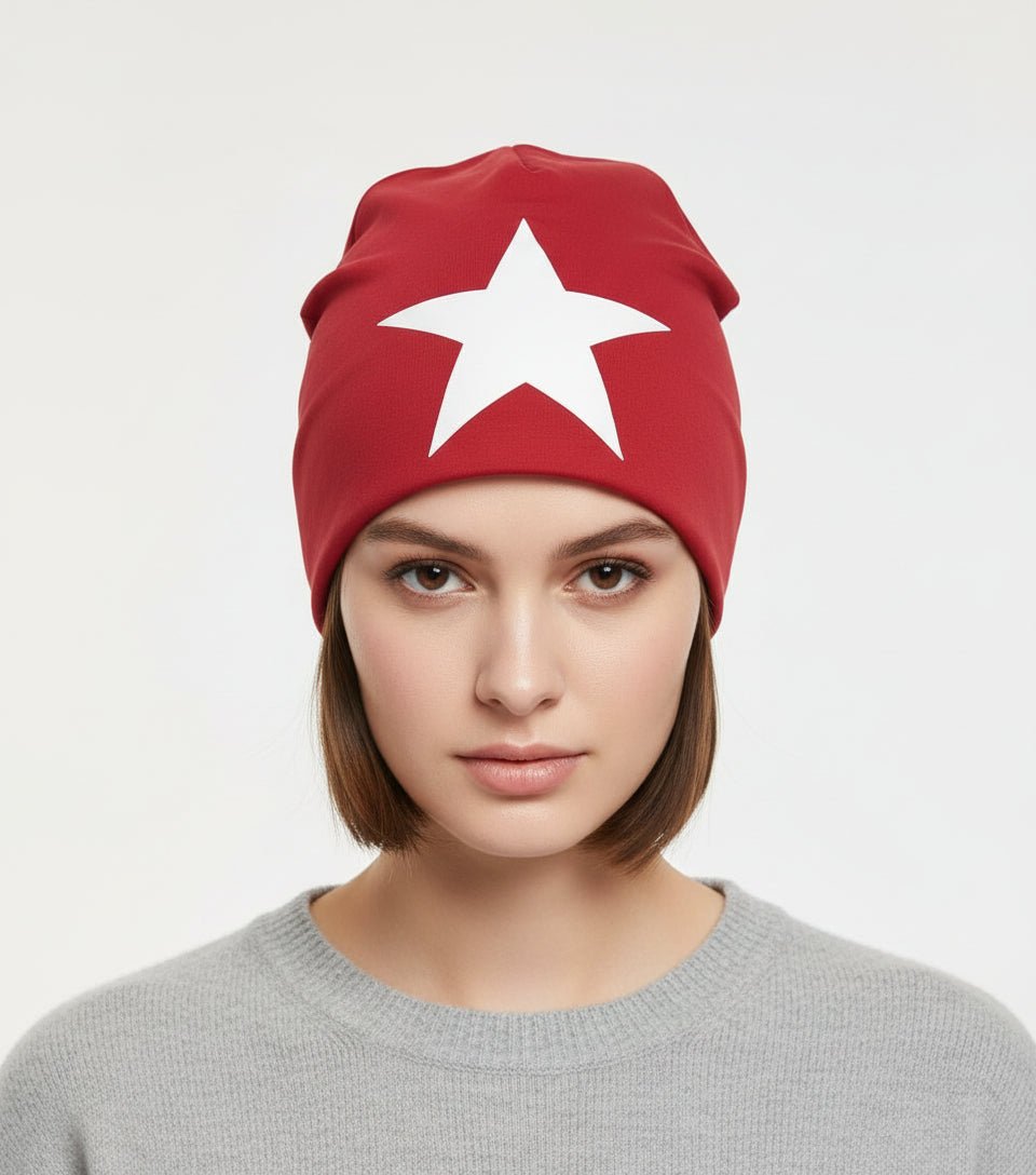 Beanie mit Sternapplikation – Unisex Wintermütze - Folad Home & Style