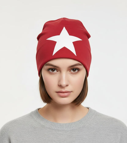 Beanie mit Sternapplikation – Unisex Wintermütze - Folad Home & Style