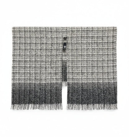 Flauschiger Poncho Schwarz - Grau – Warm & Stylisch für Winter - Folad Home & Style