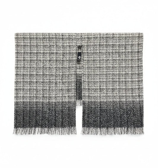 Flauschiger Poncho Schwarz - Grau – Warm & Stylisch für Winter - Folad Home & Style