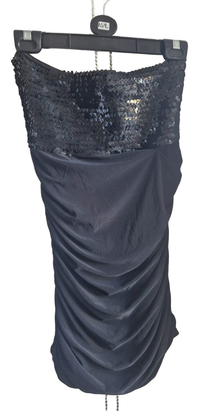 Glamouröses Partykleid Schwarz mit Pailletten - Oberteil – Festlich & Elegant - Folad Home & Style